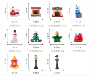 Pequeña <span class=keywords><strong>torre</strong></span> de pared de resina de Navidad árbol Villa casa muñeco de nieve linterna vela estrella caja de regalo figurita y Juguete conjunto de adorno de vacaciones - Product Image 6