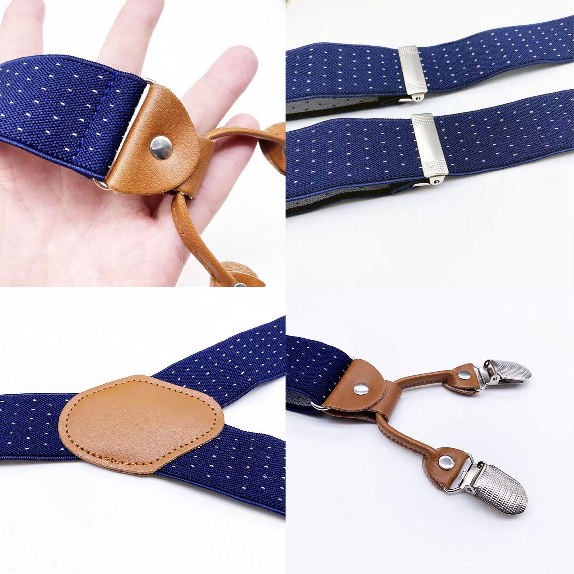 MisFun Bretelles Homme, Bretelles Homme Vintage, Bretelles Homme Travail, Forme X Design, Largeur 5 Cm, Réglable Élastique Extra Fort 4 Robuste Clips, Pour Homme Et Femme (Rouge