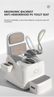 Chaise de toilette mobile de ménage de toilette âgée pratique de meubles commerciaux avec la veilleuse de capteur