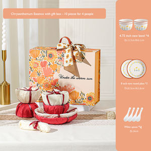 Juego de vajilla de cerámica china de crisantemo de montaña, plato de porcelana, plato de salsa para el hogar, evento de negocios, Luz elegante - Product Image 6