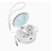 Nouvelle boîte de rangement rétractable 6-en-1 60W pour câble de charge rapide avec support de téléphone, étui personnalisé avec logo, organisateur d'adaptateur de voyage portable
