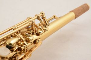 プロの真鍮ボディゴールドラッカー学生ストレートBフラットカーブマウントピースソプラノサックス - Product Image 4