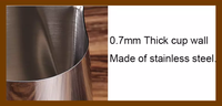 Sac Barista noir en acier inoxydable, 100, 350, 600, 1000, 1500ml, pour froissage, pichet à café à vapeur, mousseur, pichet à lait
