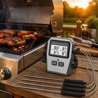 Thermomètre à viande à 4 sondes pour les compétitions de barbecue, le camping, le grill et le fumoir, avec contrôle intelligent par application Bluetooth sans fil