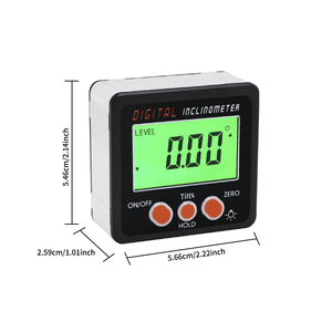 Jauge de <span class=keywords><strong>niveau</strong></span> et d'angle électronique numérique magnétique et boîte à biseau, rapporteur 4*90 degrés outil de mesure du travail du bois - Product Image 1