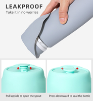 Bouteille d'eau pliable pour chien en silicone écologique avec bol pliable pour une utilisation en extérieur