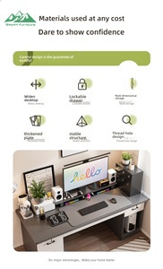 Wayon Modern MDF Wood Computer <strong>Desk</strong> with Storage Drawers Monitor Shelf <strong>for</strong> <strong>Home</strong> <strong>Office</strong> Gaming Workstation - Product Image 6