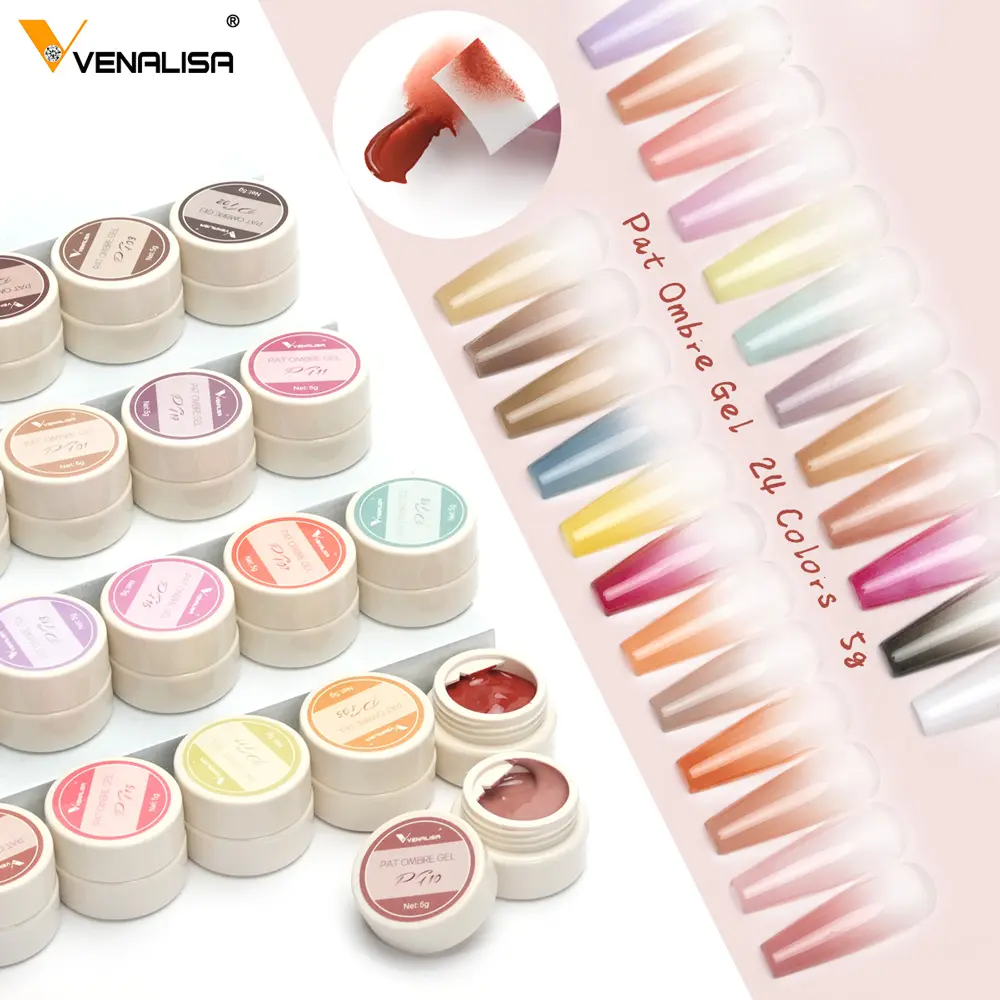 VENALISA-Gel à pigment épais de 24 couleurs, 5g, effet de floraison, pour Nail Art