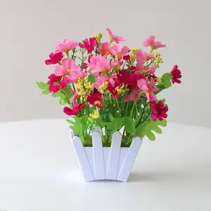 Künstliche Blume Set mit Blumentopf, Seiden blume Sonnenblume und grüne Pflanze Kombination, kleine Pflanze Topf dekoration, geeignet