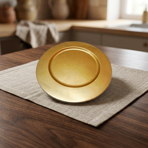 Plato Decorativo de Acero Inoxidable con Acabado Dorado, Duradero, Ecológico, Apto para Lavavajillas y Microondas, para Bodas, Fiestas y Hoteles - Product Image 3