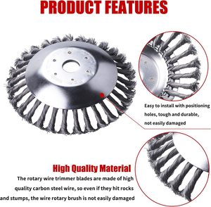 6/8inch <strong>Grass</strong> Trimmer Head Weed Cutter Lawn <strong>Mover</strong> Twisted Steel Wire Wheel Tray Plate Brush Cutter Trimmer Head - Product Image 5