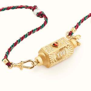 Collier de fête en acier inoxydable plaqué or 18 carats avec logo personnalisé, chaîne fouet et perles, vente en gros - Product Image 4