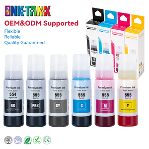 INK-TANK T554 T555 554 555 013 014 Encre compatible couleur en bouteille à base d'eau Recharge d'encre pour imprimante Epson <span class=keywords><strong>Ecotank</strong></span> L8160 <span class=keywords><strong>L8180</strong></span> - Product Image 1