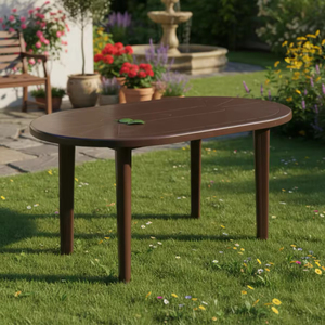 Mesa de Centro de Madera Compacta y Redonda, Diseño Moderno y Resistente, Acabado Natural para Sala de Estar u Oficina en Casa - Product Image 3