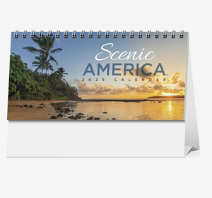 Calendari <span class=keywords><strong>da</strong></span> tavolo personalizzati con logo stampato, scenari americani, 2026, promozionali, all'ingrosso, aziendali, premium, <span class=keywords><strong>da</strong></span> tavolo, pieghevoli a tre ante, 12 mesi - Product Image 1