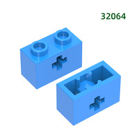 Pièce de rechange pour blocs de construction 32064, brique Technic 1x2 avec trou d'axe type 1, ouverture et broche inférieure, accessoires pour briques MOC, 1 lot/100 pièces