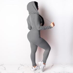 高品質ジップアップパーカー上下セット レディース スポーツウェア - Product Image 4