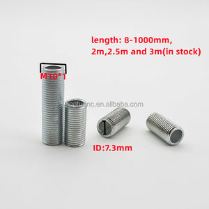 Tube de fixation pour luminaire en acier zingué fileté M10x1, tube creux entièrement fileté pour luminaires - Product Image 2