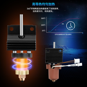 Kit de cabezal de impresión 3D Huasheng K1K1C K1 Max con boquilla de cerámica de alto flujo y resistente a altas temperaturas - Product Image 4