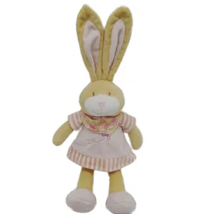 Plush Bunny Doll Rabbit Toy Stuffed Pink Rabbit with A Nice Scarf for Best Gift