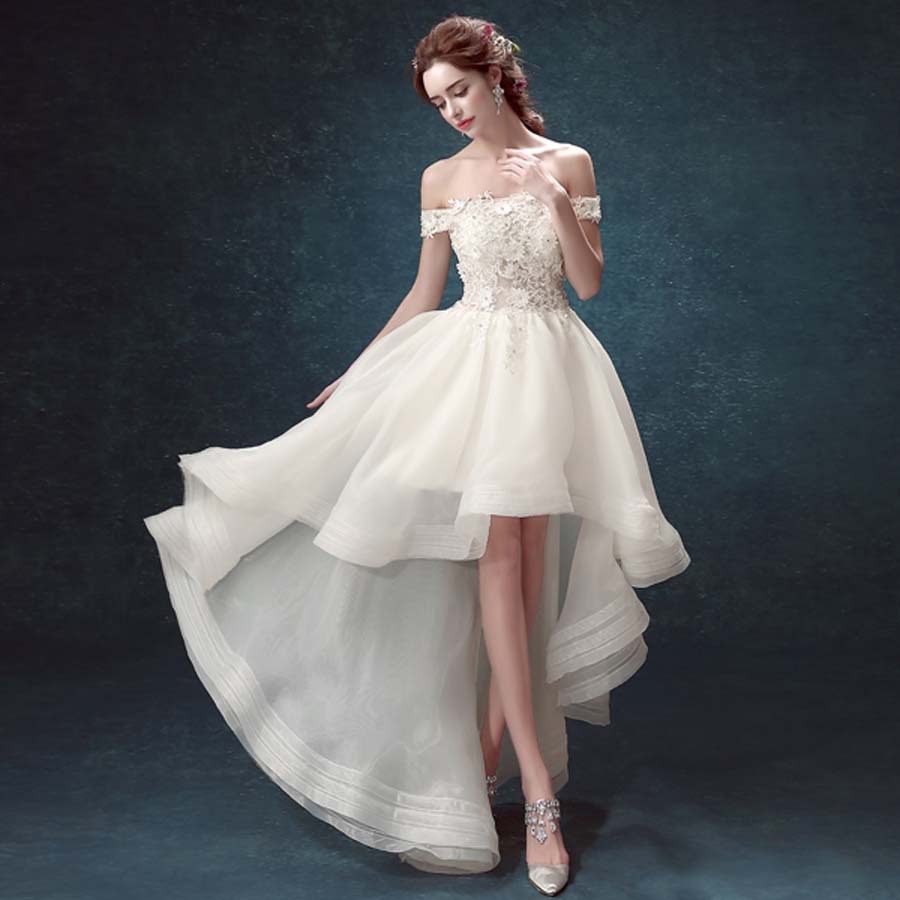 short wedding dresses under $100 Andrea & Leo WL020 Short Floral Bridal Dress 10 / White