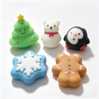 Jouets anti-stress TPR mignons sur le thème de Noël, pack de jouets souples à presser pour la décompression, flocon de neige, pingouin, cadeau de fête