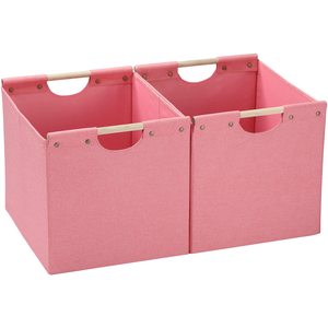 Contenitore portaoggetti in tessuto all'ingrosso con manici in legno e base rigida, pieghevole, per scaffali e armadi - Offerte uniche - Product Image 1