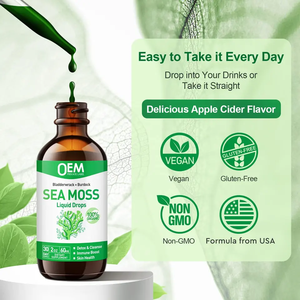 Biocaro Sea Moss Liquid Drops Gel de mousse de mer irlandaise biologique avec supplément de racine de bardane Soutien immunitaire et soutien articulaire de la thyroïde - Product Image 3