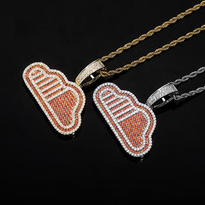 Delicati Ciondoli a Forma di Nuvole con Zirconi Cubici Placcati Oro, Collane con Ciondoli Hip Hop per Uomo e Donna, Gioielli Regalo - Product Image 2