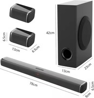 Barre de son Vofull 2025 nouvelle génération 240W 5.1CH avec caisson de basses BT V5.0 pour téléviseur intelligent, haut-parleur, home cinéma