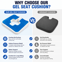 Coussin de siège ergonomique en gel avec surface rafraîchissante et zone de soulagement du coccyx pour chaise de bureau, voiture, maison et fauteuil roulant