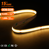 Bande LED flexible blanc chaud 4000K 2700K 12V 24V 320P basse tension COB pour décoration intérieure, extrusion silicone IP20, PCB 8mm