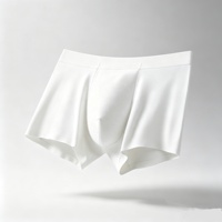 Boxers pour hommes en modal sans couture, blancs, doux, respirants, avec taille élastique, sous-vêtements quotidiens pour hommes avec poche ergonomique