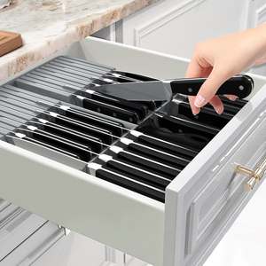 Customizable 20-Slot <b>Plastic</b> Knife <b>Block</b> Organizer Insert <b>Blocks</b> Roll Bags Product - Product Image 1