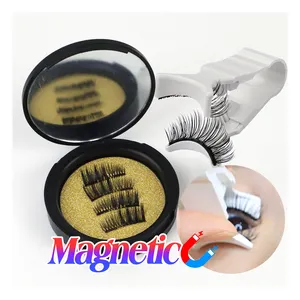Nuevo Easy yo Wear Quantum Thin Magnetic Lash Eyelash Transparent Bull Pestañas magnéticas en Liner con espejo