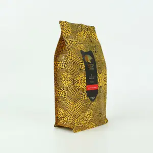Resealable Stand Up Coffee Packaging 100g 150 g 250g 500g 1kg Biodegradable Flat Bottom Custom Coffee Bags