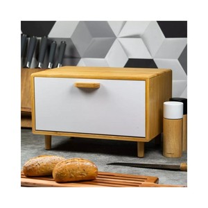 กล่องขนมปังไม้ไผ่ชั้นเดียวสำหรับจัดเก็บในครัว - Product Image 1
