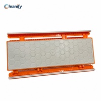 Serpillère plate mains libres avec tampon réutilisable et manche en acier inoxydable détachable – Outil de nettoyage de sol domestique
