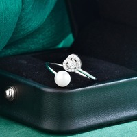 Bague de fiançailles réglable en moissanite de luxe en forme de cœur, 0,1 ct, couleur D, VVS, coupe 3EX, plaqué rhodium S925, certifiée GRA, romantique pour femme
