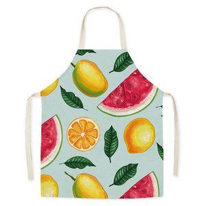 Comme lin travail tablier été ananas imprimé fruits motif adulte Parent-enfant sans manches taille tablier ménage tablier - Product Image 6