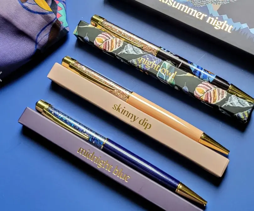 カスタムロゴボールペン付き高品質高級スリムメタルツイストシグネチャークリスタルボールペン