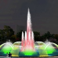 Fuentes Musicales Personalizadas de Fábrica, Espectáculos de Fuentes de Agua Grandes para Exteriores con Láser y Fuentes de Agua Danzantes con LED