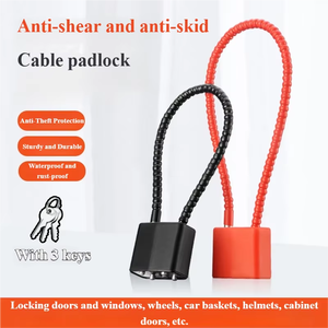 Cadenas en câble d'acier recouvert de PVC pour armoires, fenêtres, vélos, meubles, gymnases et ateliers avec 3 clés métalliques - Product Image 3