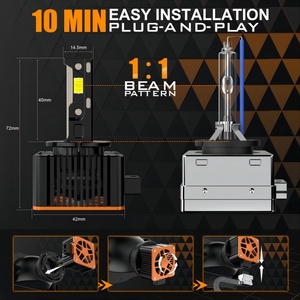 หลอดไฟหน้า LED คุณภาพสูง 55W 6500K รุ่น D1 D2 D3 D4 D5 D8 แบบเสียบใช้งานได้ทันที สำหรับเปลี่ยนหลอด HID - Product Image 3