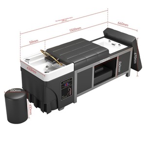 Table de massage multifonctionnelle électrique pour spa des pieds et lavage des cheveux, avec hydro-circulation, thérapie vapeur et structure en acier inoxydable - Product Image 3