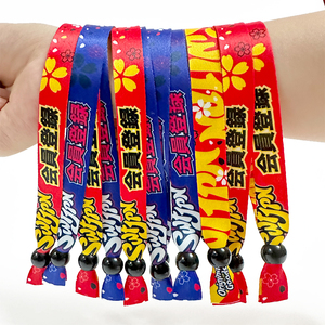Artículos más vendidos, pulseras japonesas de tela de poliéster personalizadas baratas, pulseras de tela de sublimación para eventos - Product Image 5