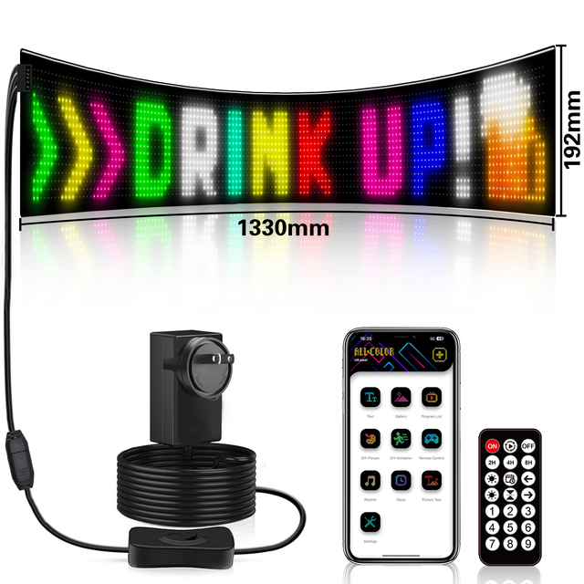 App Programmable USB Scrolling Message Custom Advertising Digital Display LED Matrix Panel Light Car Sign Board