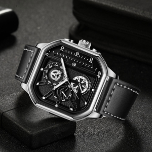 Nouvelle montre carrée pour homme, montre suisse tendance, cadran double couche, montre à quartz élégante, style polyvalent pour homme - Product Image 6