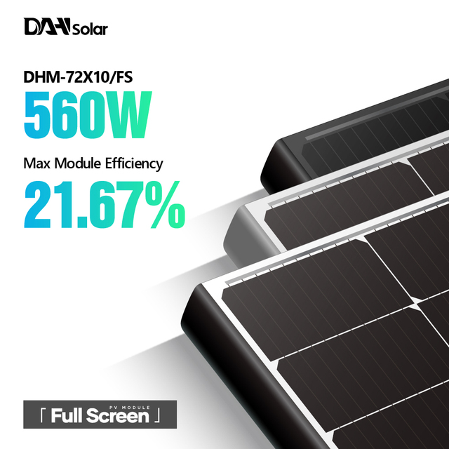 EU Warehouse 550W 560W Full Screen Solar Panel Anti-Dust 182mm Half-Cell Photovoltaic Module with TUV/CE Certified