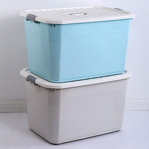 Grande capacità colorata scatola di immagazzinaggio in plastica mobile giocattoli per la casa <span class=keywords><strong>vestiti</strong></span> coperta portatile contenitore di plastica con coperchio - Product Image 5